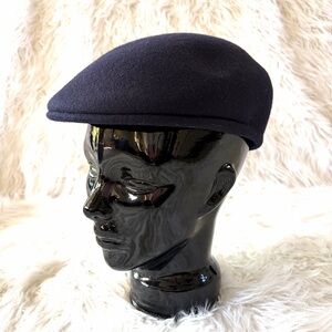 Huckel Bora Super Classic Ascot Navy Blue 100% Wool Hat- Small